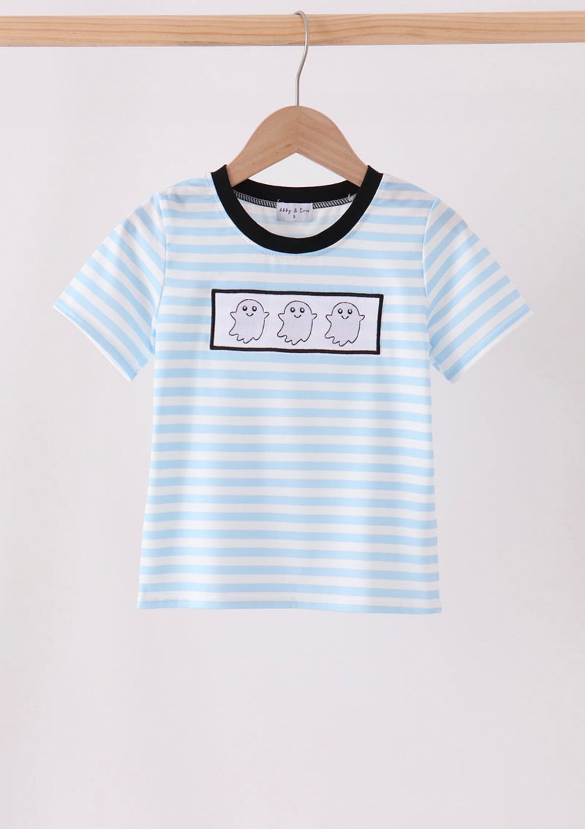 Blue Ghost Embroidered Striped Shirt