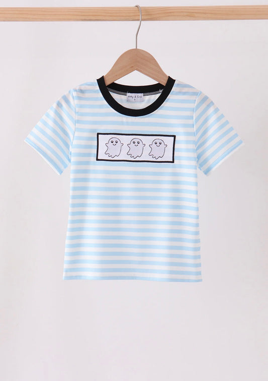 Blue Ghost Embroidered Striped Shirt