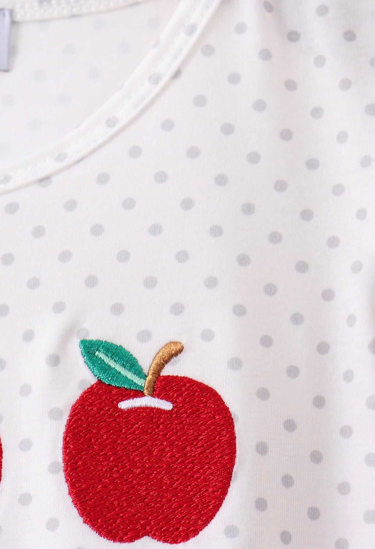 Red Apple Embroidered Skort Set