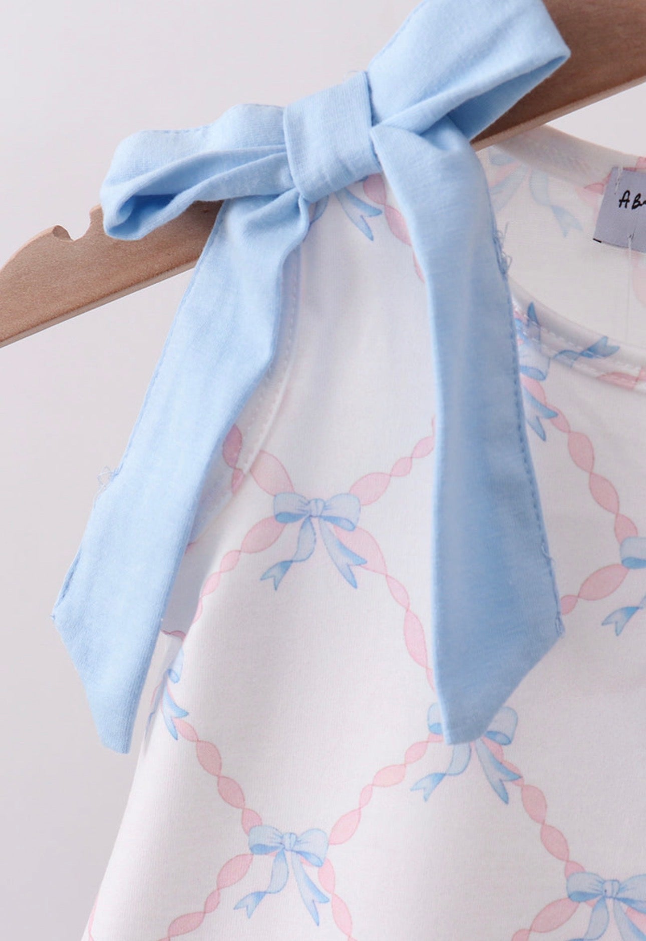 Blue Bow Ribbon Print Bloomer Set