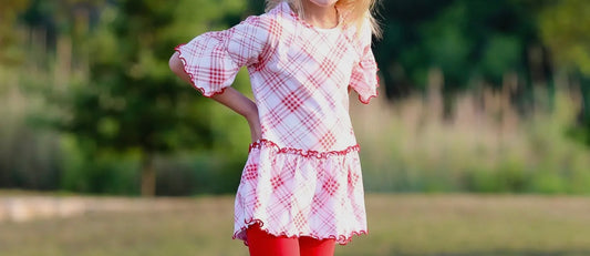 Red Plaid Ruffle Shirt