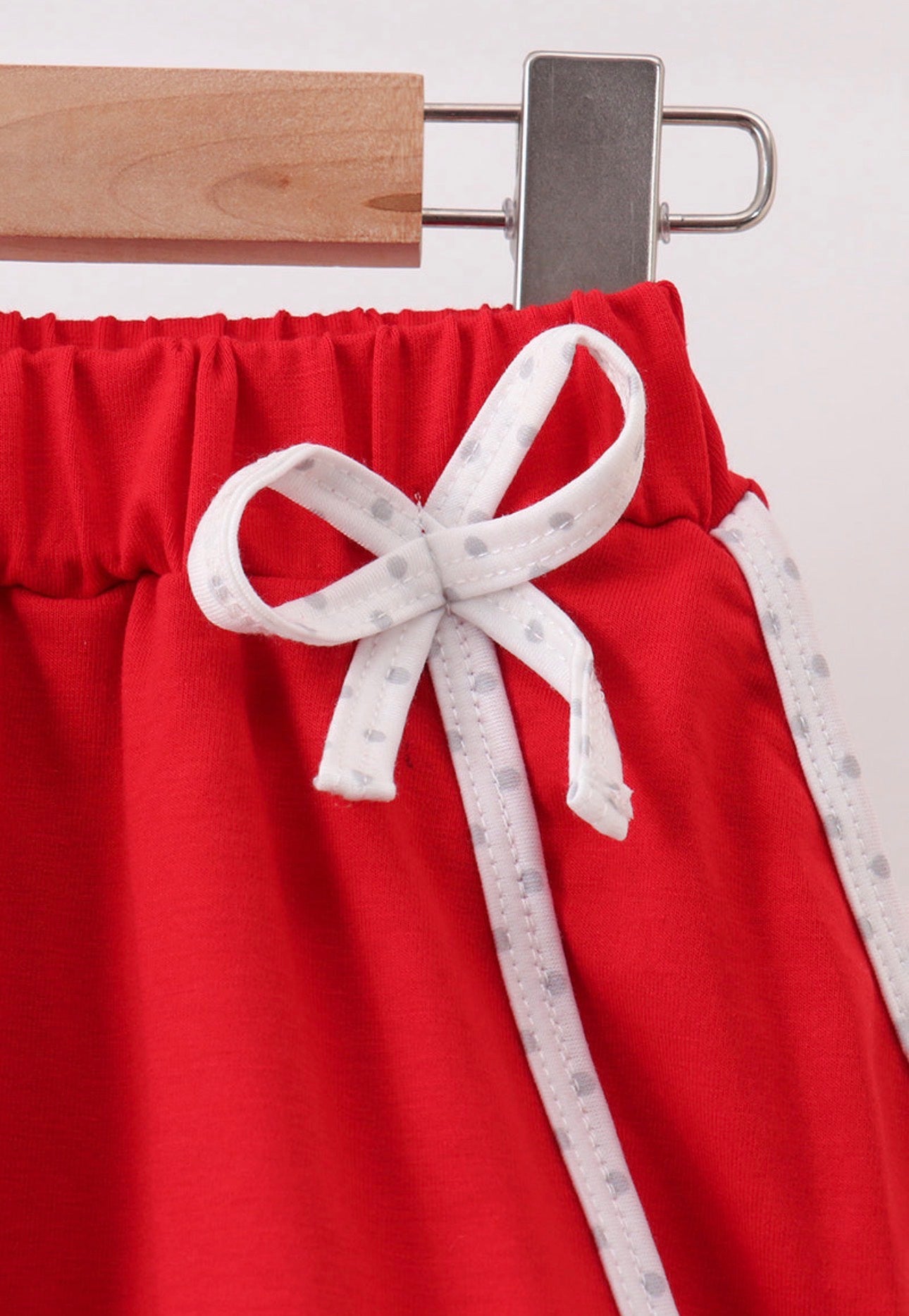 Red Apple Embroidered Skort Set