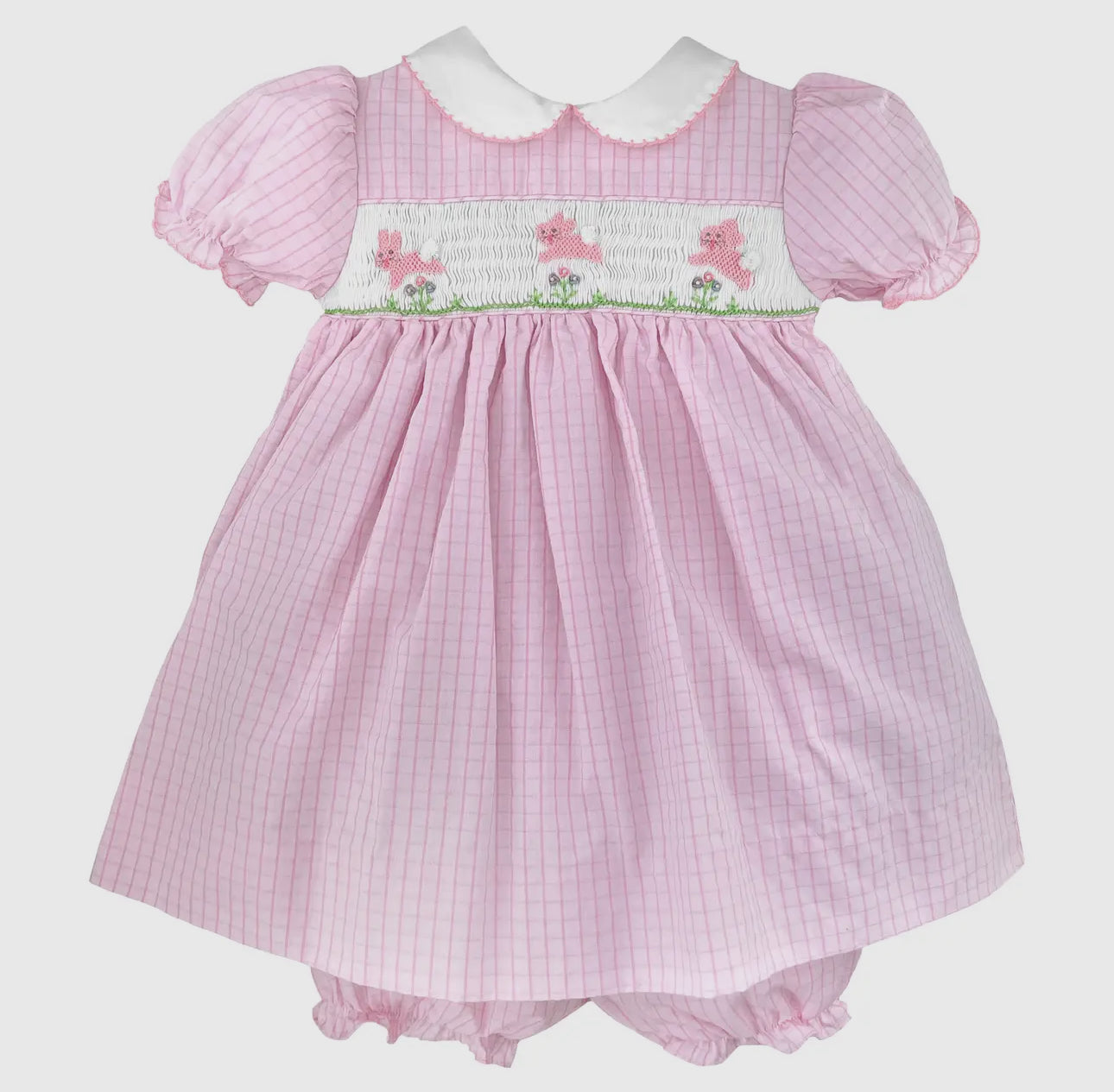 Dress w/Hand Picture Smocked Bunnies