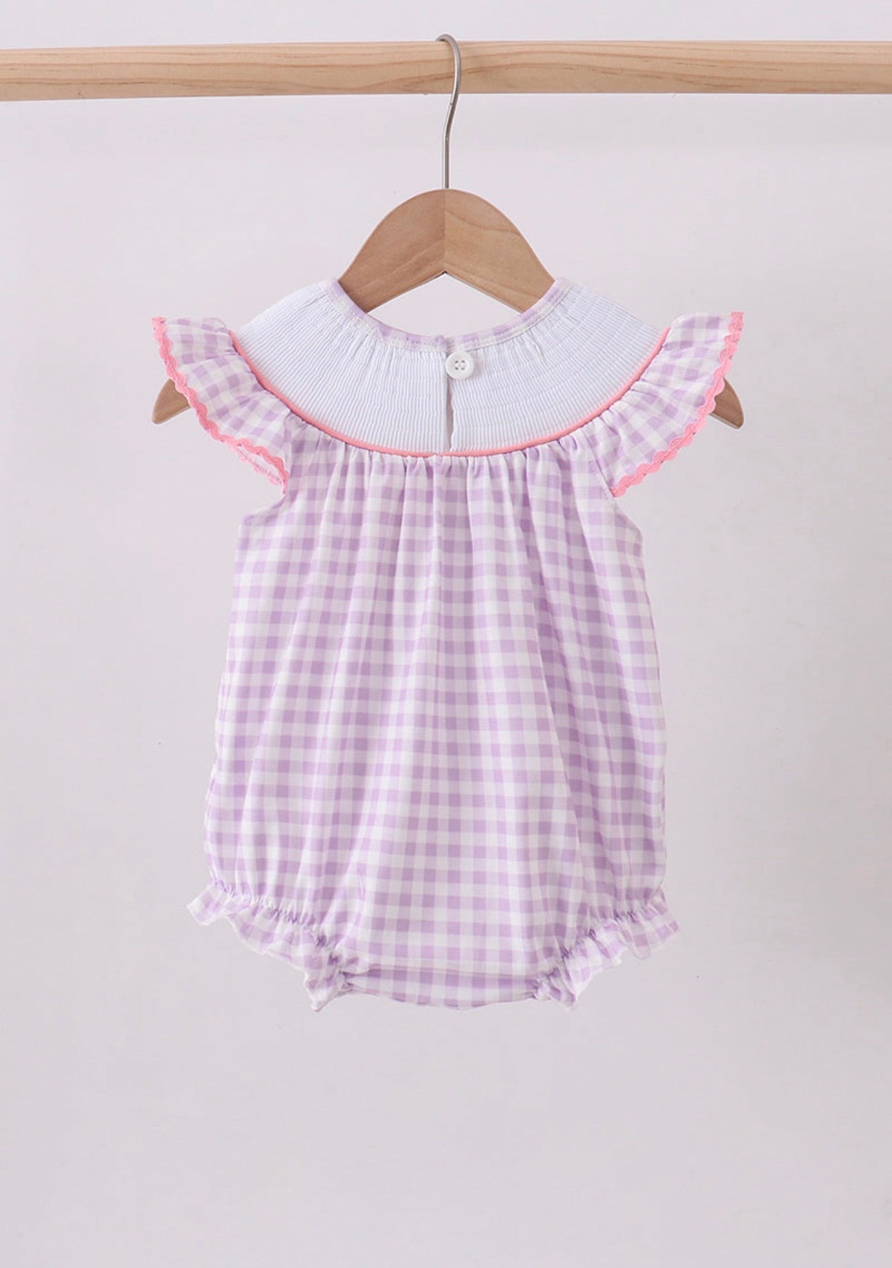 Purple Dino Smocked Bubble