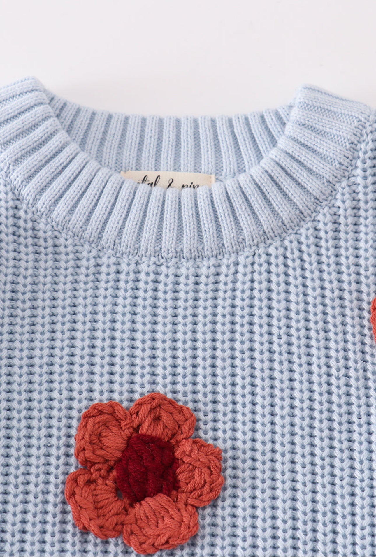 Blue Floral Hand Embroidered Sweater