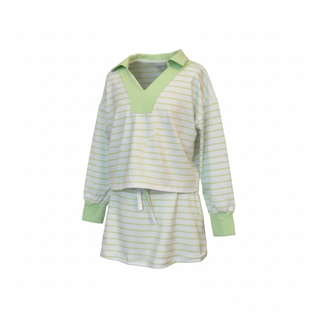 Green Striped Skort Outfit