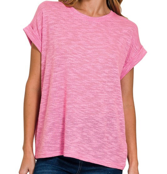 Zenana Rolled Up Sleeve Tee